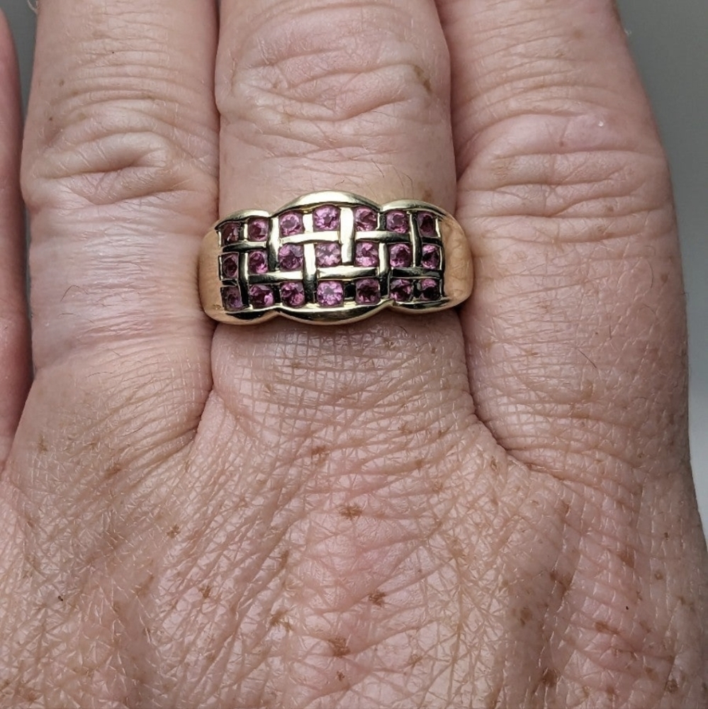 Vintage 14k Gold Pink Tourmaline Ring sz-8